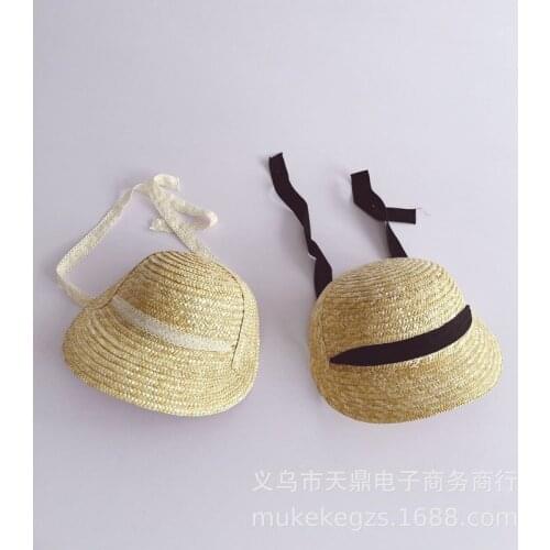Children Wheat Half-empty Top Sun Hat Tide Girls Baby Outing Floating Belt Along Sun Protection Big Cool Hat Straw Hats