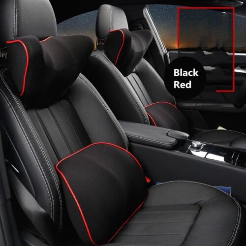Designer Car Headrest Neck Pillow Sets Memory Foam Pure Cotton Auto Seat Head Rest Waist Lumbar Support Cushion Accessories
