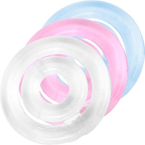 Double Collars Silicone Delay Ejaculation Sex Toys for Men Male Penis Ring Enlargement Cock Ring