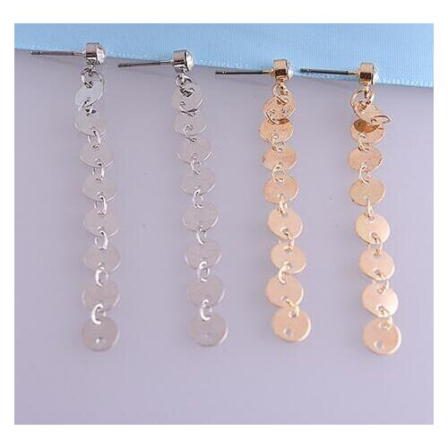 Ex958 Europe Fashion Vintage simple Crystal alloy geometric tassel Small round piece studs earrings 2021 trend Womens Jewelry