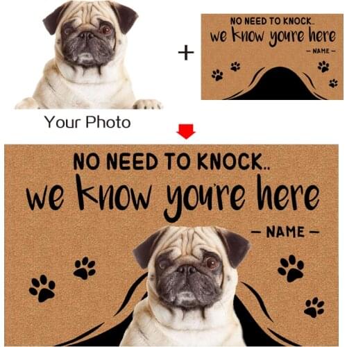 Custom Doormat Personalized Text Name Pet Dog Cat Photo Home Decoration Entry Non-slip Door Mat