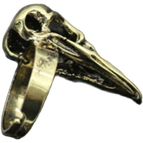 Viking Raven Skull Rings Crow Punk Animal Ring Bird Skull Ring Steampunk Vintage Jewelry Crow Head Skeleton Rings For Women Gift