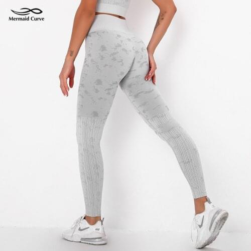 Mermaid Curve Power series Hot Sale Seamless Buttocks Stripes Camouflage Tight Yoga Pants Sports Fitness Workout Female Leggings