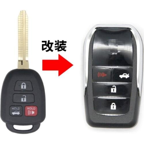 DAKATU 3/4 Buttons Modified Flip Blank Remote Key Shell Case Fob for Toyota Camry Corolla RAV4 Highlander Tacoma with TOY43
