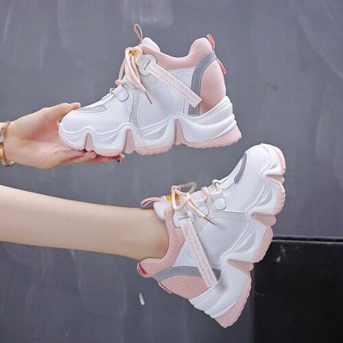 2020 new autumn fashion womens sneakers high running shoes platform comfortable breathable trend Internal increase Daddy shoes