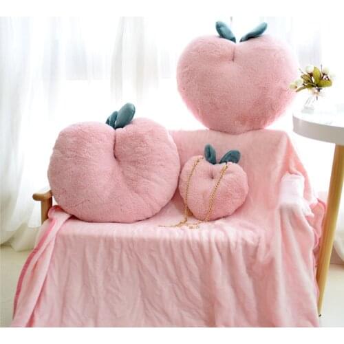 New Peach Pink Pillow Cushion Plush Toy Girls Lunch Break Coral Fleece Blanket Two in One Pillow Blanket Home Decoration