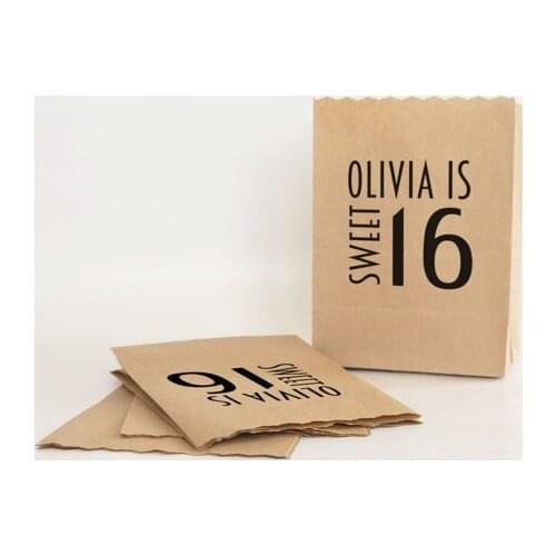 Personalized Candy Buffet BIRTHDAY Wedding Bridal baby Shower Kraft Paper Bakery Cookie desserts gifts Favors Bags