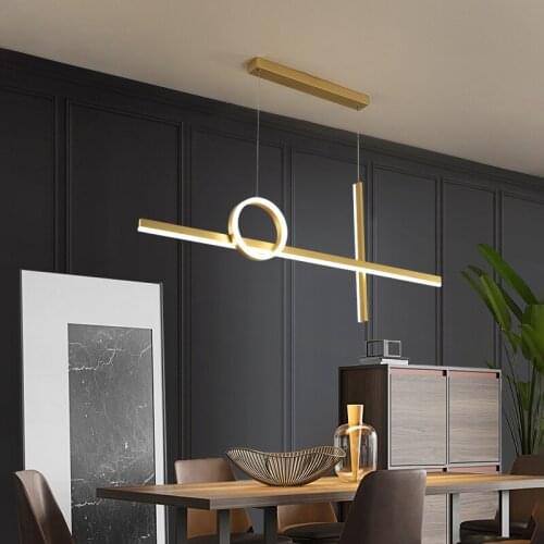 Suspension luminaire design for Bedroom Dining Room Kitchen Living Room Decor design lamp replica chandelier gold Black ring pen