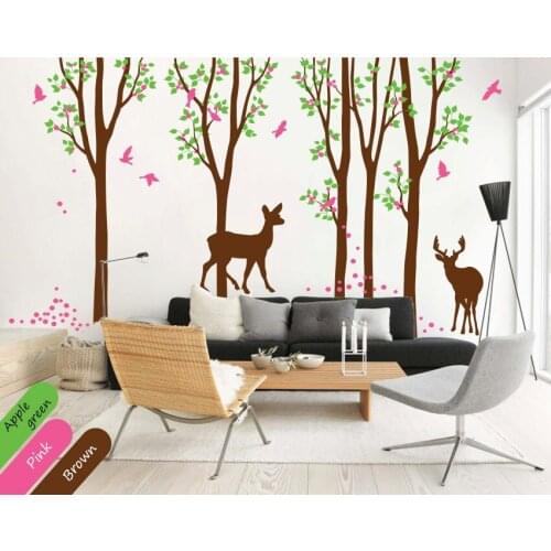 Removable Nursery Tree Silhouette Art Wall Decals Sweet Home Rooms Decor Vinyl Wall Murals Dees Silhouttes Butterflies Wm-580