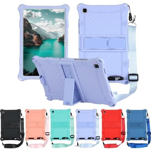 Cartoon Silicon Stand Kids Cover for Samsung Galaxy Tab A7 10.4 2020 SM-T500 SM-T505 SM-T507 Tablet Case Shell Funda + Strap Pen