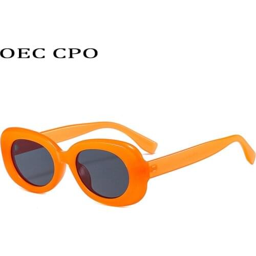 OEC CPO Fashion Oval Sunglasses Women New Punk Round Sun Glasses Female Brand Vintage Shades Eyeglasses UV400 Gafas De Sol O1021