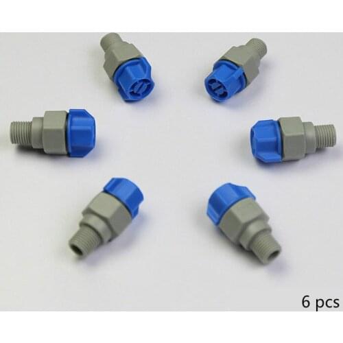 6 pcs Quick release nozzle Plastic Flat fan spray nozzle 1/4 inch Male Thread Quick Coupling,cooling,washing,dust nozzle
