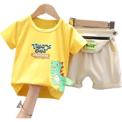 Infant Sports Clothes New Summer Children O-Neck Clothing Baby Boys Girls T Shirt Shorts 2Pcs/sets Toddler Cartoon Tracksuits