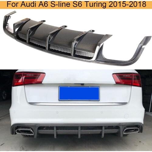 Carbon Fiber Car Rear Bumper Diffuser Lip for Audi A6 Sline S6 Hatchback Avant Touring 2015-2018 Car Rear Bumper Diffuser Lip