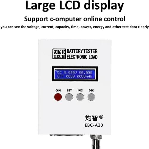 EBC-A20 Battery Capacity Test Device 30V 20A 85W Lithium Batteries Capacity Tester 5A Recharge 20A Discharge Support PC Online