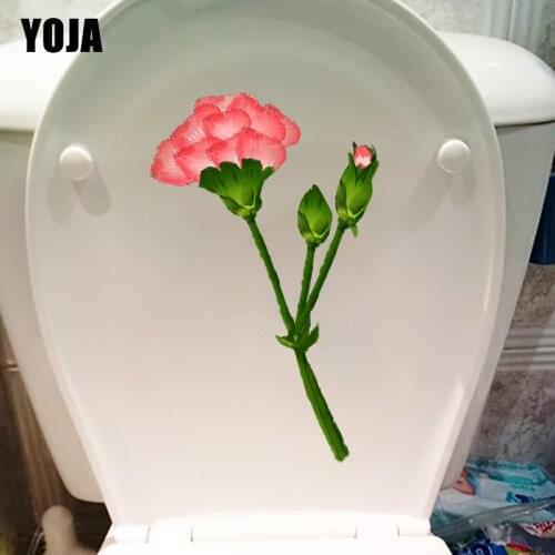YOJA 24*15.2CM Hand Drawn Carnation Flower Home Wall Sticker Decal Toilet Bathroom Decoration T1-0752