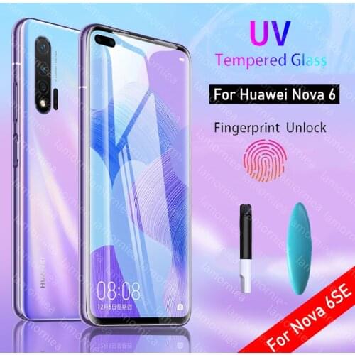 UV Liquid Glue Glass for Huawei Nova 5T 6 6SE Glass Screen Protector For Huawei Nova 5 5T 5Z 5i 6 Honor V30 Pro Protective Glass