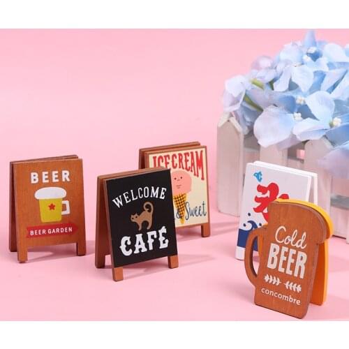 1 PC New 1:12 4.2*6cm Woodeen Miniature Coffee Shop Decorative Notice Board Dollhouse Furniture Toys