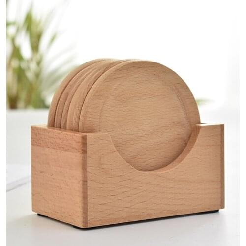 1Pcs/6PcsTea Coffee Cup Pad Placemats Decor Walnut Wood Coasters Durable Heat Resistant Square Round Drink Mat 1 Pcs Bowl Teapot