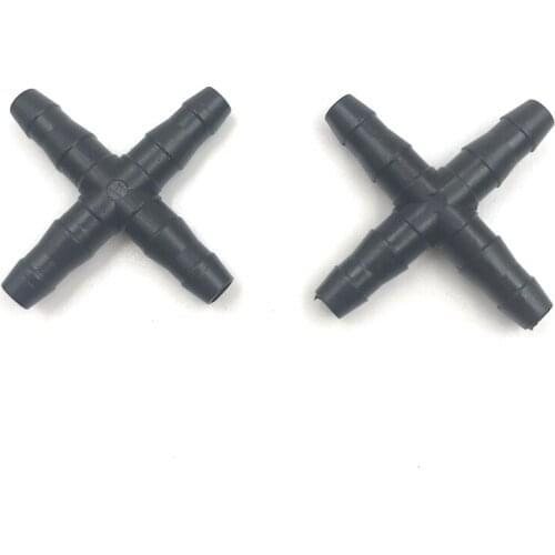 100Pcs Four-way Water Connectors Agricultural Irrigation Garden Lawn 4/7mm Water Hose Connector Drip Irrigation System