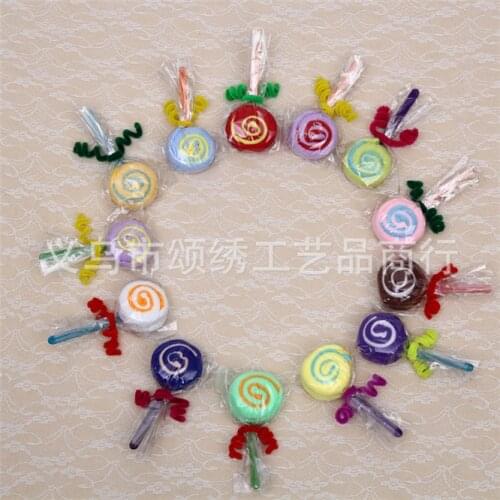 100pcs Lollipop Cake Shape Towel Gift Present Soft Face Towel Gift Home Textile Wedding Gift Christmas decoration