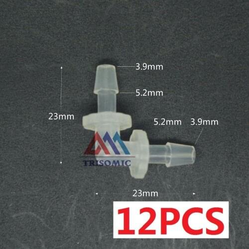 12 pieces 3.9mm Elbow equant Connector Equal Tube Joiner Material PP Plastic Fitting Fish Tank Airline Aquarium
