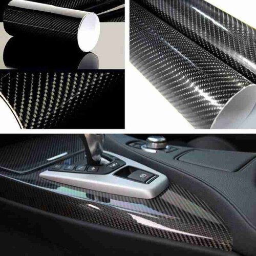 152*30cm Car Carbon Fiber Sticker 7D Glossy Wrapping Vinyl Film Accessories on Car Wrap Sheet Roll Auto Adhesive Stickers Decals