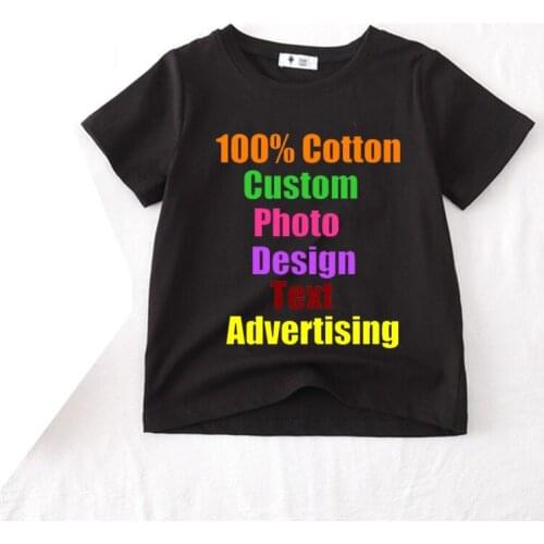 Customize your picture logo 2020 summer childrens short-sleeved T-shirt girls all-match half-sleeved boy baby top
