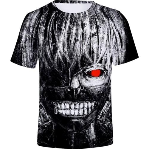 3D T shirt Men Tokyo Ghoul Men T-shirt Japanese Anime Tokyo Ghoul Kaneki Ken T shirts 3D Print Tshirt Tops Tee Plus Size Clothes