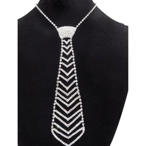 40GC Fashion Luxury Diamond Tie Rhinestone Collar Tie Fashion Wedding Party Dress Accessories gravatas Neckwear Banquet Tie