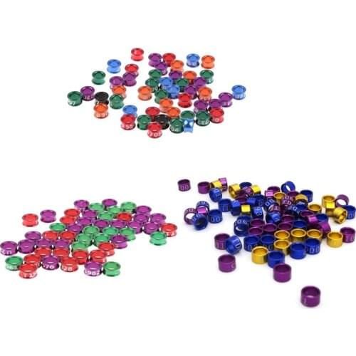 50Pcs Chicken Leg Rings Colorful Turkey Identification Leg Bands Poultry Metal Leg Bands Clip for Pigeons Birds 3 Size