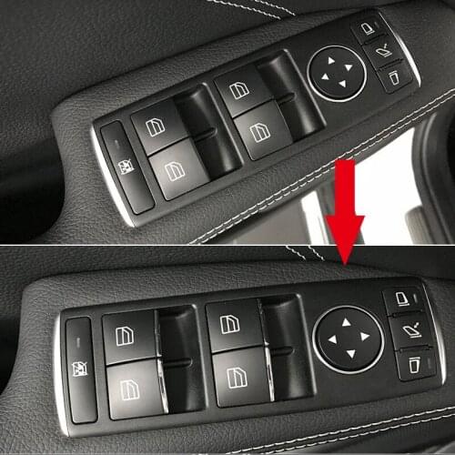 7pcs/Set Button Sticker For Mercedes For Benz E W212 C W204 GLK X204 ML GL W166 X166 Class Door Lift Button Stickers