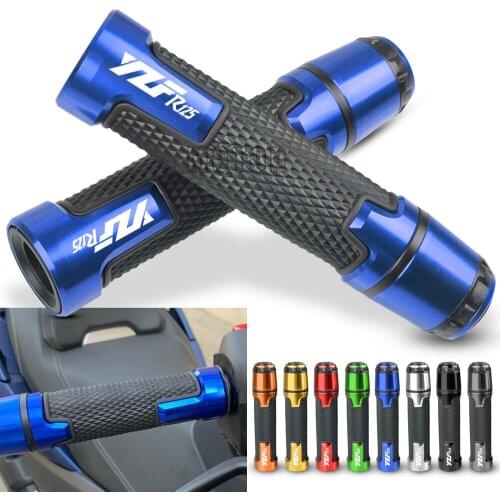 For Yamaha YZF R125 2008-2017 YZFR125 Motorcycle 7/8"22mm Aluminum Rubber Handlebar Grips With Ends Handle Caps Hand Bar Plugs