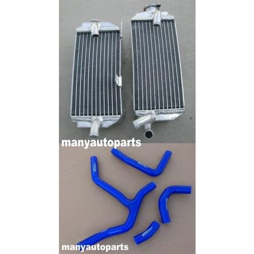 Aluminum radiator + BLUE silicone hose for Honda CRF450R CRF 450 R 2013 2014