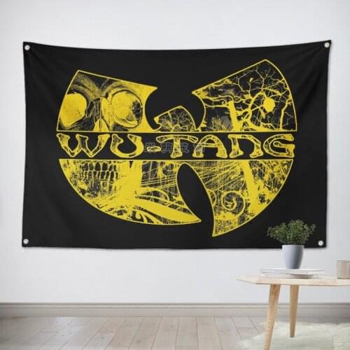 Wu Tang Clan HipHop Rock Band Banners Hanging Flag Poster Wall Sticker Cafe Restaurant locomotive club Live background Decor