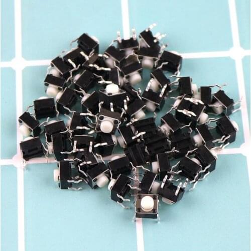 10PCS 6*6*5mm white touch switch 4 foot micro button 6x6x5 miniature electromagnetic oven accessories panel key switch