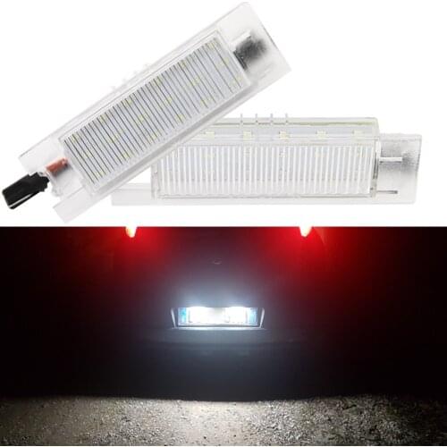 Canbus Error Free White 18SMD LED Number License Plate Lights For Fiat Tipo Doblo 500L PUNTO Grande Punto Multipla 186 Marea 185
