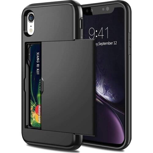 For iPhone XR Case X XS MAX Wallet Case Card Slot Holder Dual Layer Hard Cover For iPhone X XR XS MAX iPhoneX iPhoneXR Coque
