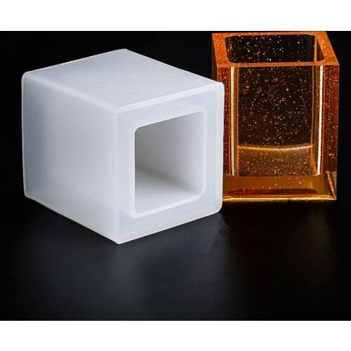 DIY Crystal Epoxy Mould Square Round Pen Holder Mould Gypsum Diffuser Stone Decoration Swing Table Silicone Mirror