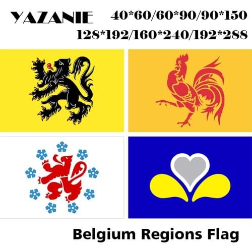 YAZANIE Belgium Regions and Communities Flag Flanders Wallonia German Community Brussels Capital Region Flags and Banners