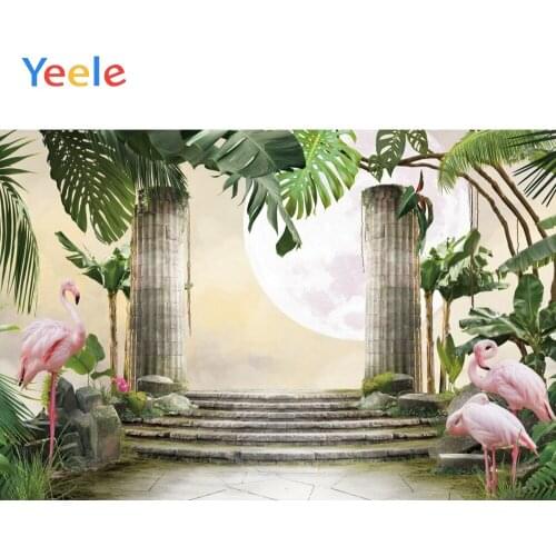 Yeele Tropical Palm Tree Photography For Backgrounds Flamingo Summer Photo Backdrop For Photo Shoot Props Photocall Photophone