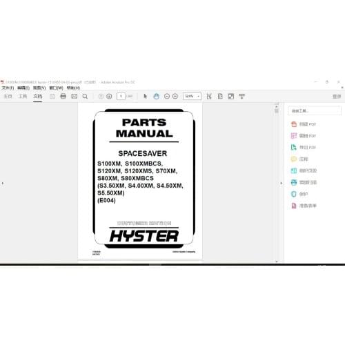 Hyster Forklift Spare Parts and Service Manuals PDF Full Set Manual DVD for old models