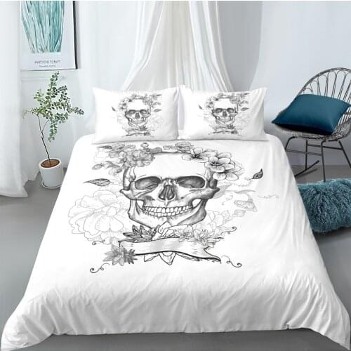 3D Design Duvet Cover Sets Bedding Set Quilt Covers Pillow Cases 173*230 230*230 265*230 180*210 Skull Custom White Bedding sets
