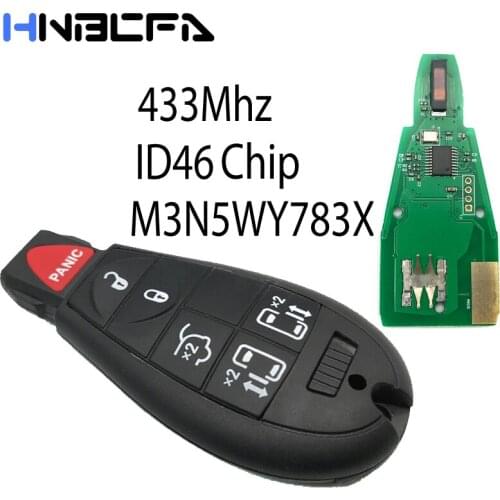 For Chrysler 300c Town Country Jeep Commander M3N5WY783X 433MHz ID46 Chip 5+1/6 Buttons Remote Key shell