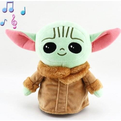 Disney Kawaii Star Wars Music Yoda Baby Doll Plush Toys Figure Anime Can Record Voice-controlled Singing Dolls Boy And Girl Toy