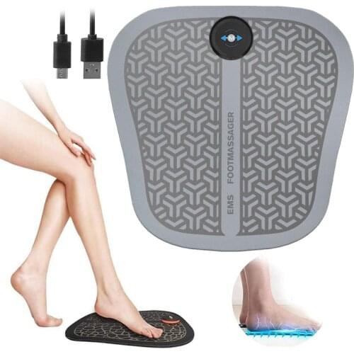 USB Rechargeable EMS Foot Massager Machine ABS Physiotherapy Foot Vibrator Ache Pain Relieve Muscle Stimulator Feet Massage Mat