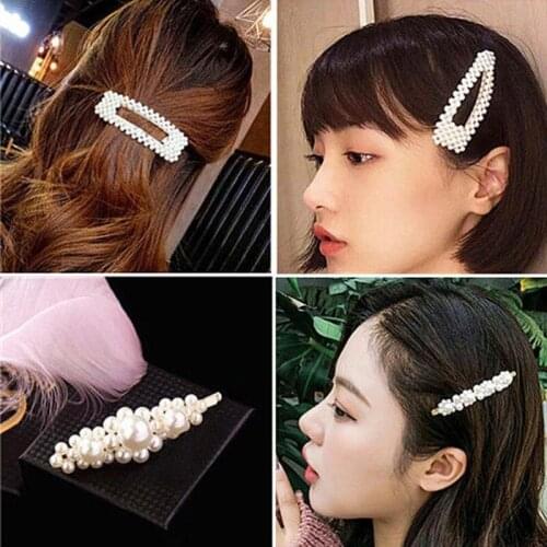 Metal Pearl Flower Hair Clip For Women Girl Gold Silvery Hairpin Barrettes Fashion Hair Styling Hairgrip Wedding Hair Accessorie