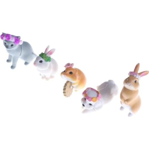 1pc Cute Resin Rabbit Ornament Miniature Figurine Fairy Garden Decor Home Decoration Micro Landscape Terrarium Gift Random Send