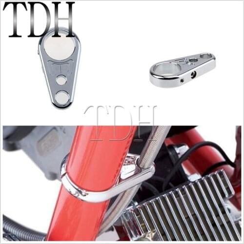 Motorcycle 1'' 25mm or 1-1/4" 32mm Handlebar Chrome Clutch Cable Brake Line Holder Clamp For Harley Honda Suzuki Kawasaki Yamaha