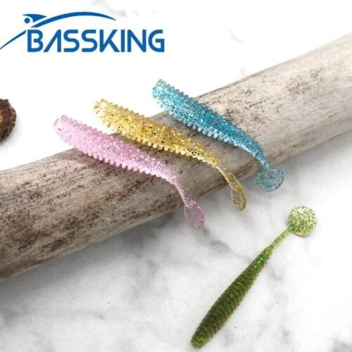 BASSKING 60Pcs Soft Bait 4.3cm 0.4g ROCKFISH Worm Bait Swimbait Silicone Baits Isca Artificial Para Pesca Leurre Fishing Lure